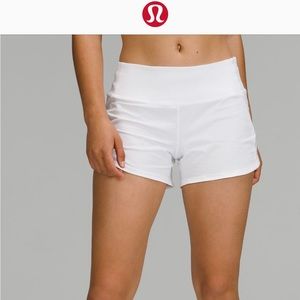 Lululemon Speed Up Mid-Rise Lined Short 4” white